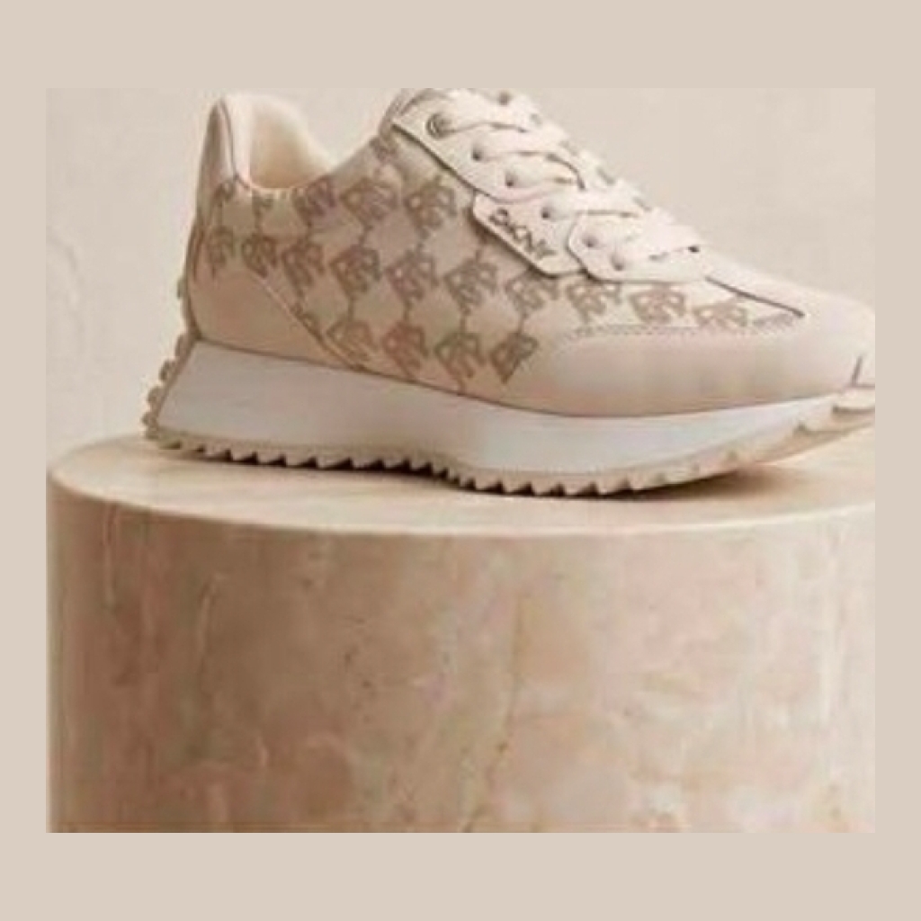 DKNY Monogram Sneakers - Beige - Size 40