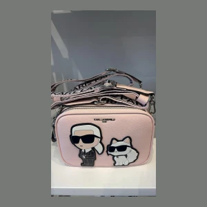 Crossbody Bag with Karl Lagerfeld and Choupette Applique - Black
