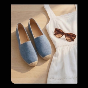 Michael Kors Kenzie Espadrilles - Light Blue Denim - Size 10 US