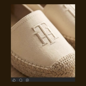Tommy Hilfiger Canvas Espadrille Flats - Beige