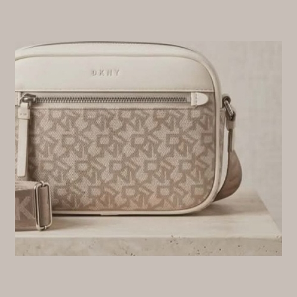 DKNY Monogram Cross-body Bag - Cream and Beige