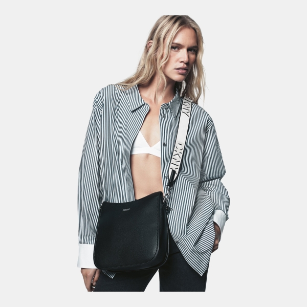 DKNY NESSA CROSSBODY BAG - Black/Silver