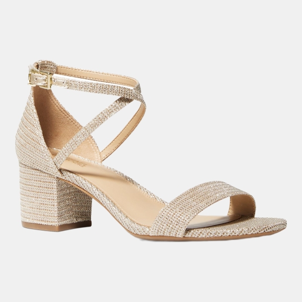 Women's Serena Flex Ankle Strap Dress Sandals - Pale Gold Glitter