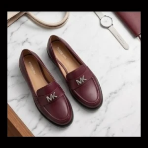 Michael Kors Leather Loafers - Burgundy - Size 9.5 US