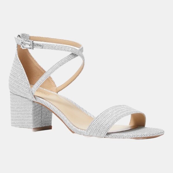 Women's Serena Flex Ankle Strap Dress Sandals - Silver Glitter
