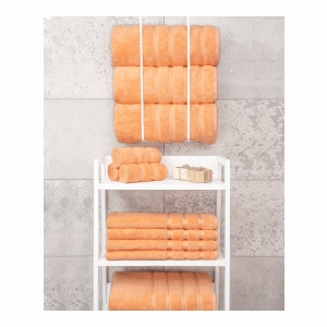 Edison Luxury 100% Turkish Cotton 4-Piece Bath Towel Set - Malibu Peach - Image 6