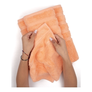 Edison Luxury 100% Turkish Cotton 4-Piece Bath Towel Set - Malibu Peach - Image 4