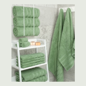Edison Luxury 100% Turkish Cotton 4-Piece Bath Towel Set - Sage Green - Image 3