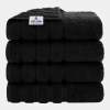 Edison Luxury 100% Turkish Cotton 4-Piece Bath Towel Set - Black