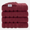 Edison Luxury 100% Turkish Cotton 4-Piece Bath Towel Set - Bordeaux
