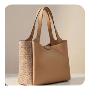 DKNY Logo Embossed Tote Bag - Tan