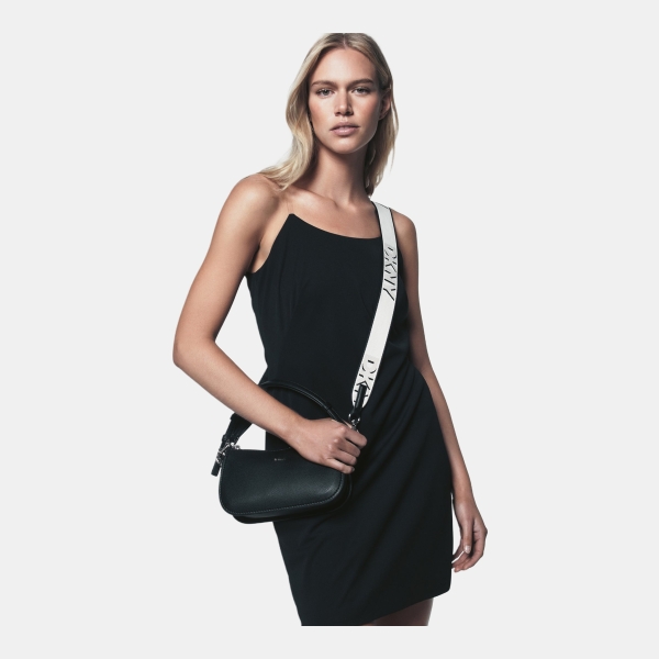 DKNY NESSA SHOULDER BAG - Black/Silver
