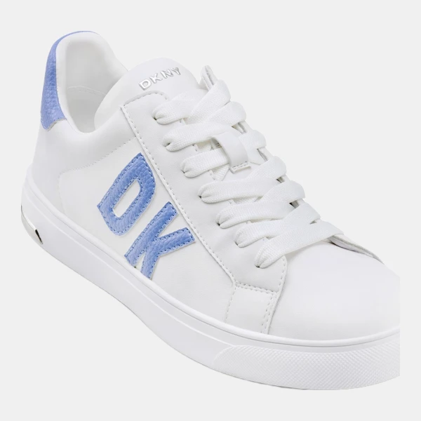 DKNY Women's Abeni Lace-Up Platform Sneakers - White/Cornflower Blue Leather