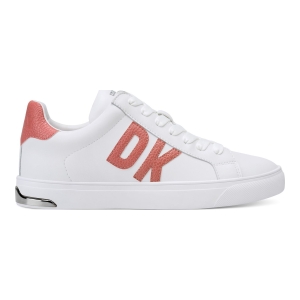 DKNY Women's Abeni Lace-Up Platform Sneakers - White/Peach Leather - Image 3
