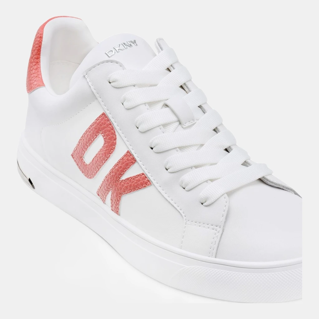 DKNY Women's Abeni Lace-Up Platform Sneakers - White/Peach Leather