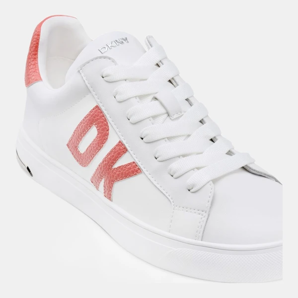 DKNY Women's Abeni Lace-Up Platform Sneakers - White/Peach Leather