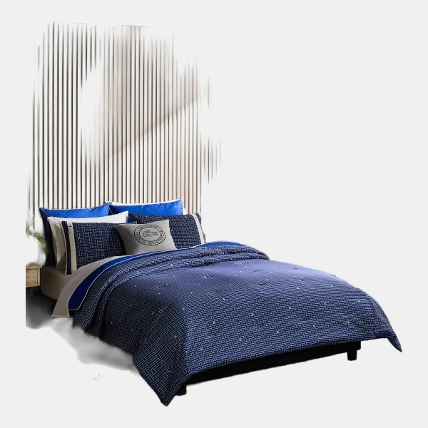 Lacoste Heritage Geo Cotton 2-Pc. Comforter Set, Twin - Navy