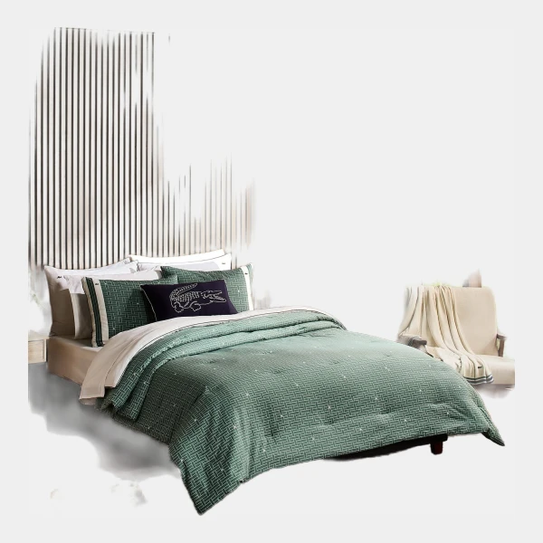 Lacoste Heritage Geo Cotton 2-Pc. Comforter Set, Twin - Green