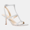 Michael Kors Women's Nara Mid T-Band Dress Sandals - Silver Metallic