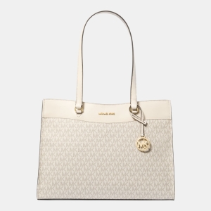 Michael Kors Outlet Jet Set Large Signature Logo Tote Bag