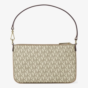 Michael Kors Outlet Jet Set Small Metallic Signature Logo Wristlet - Image 4