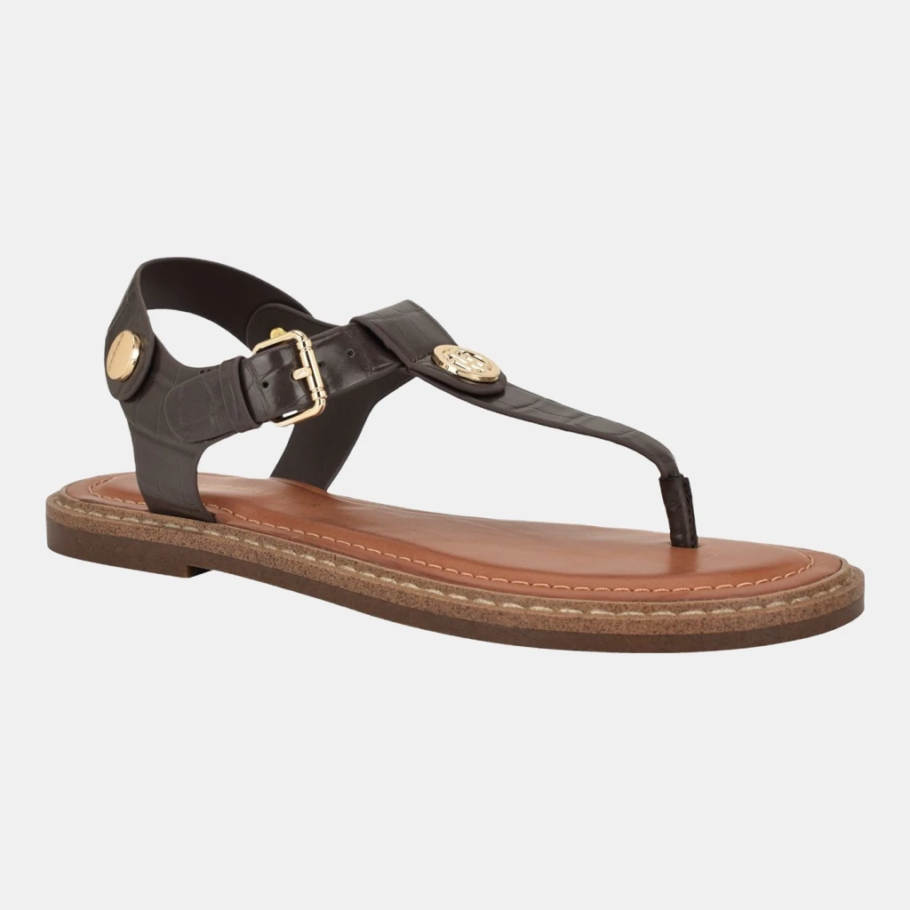 Tommy Hilfiger Women's Bennia Flat Thong Sandals - Brown Croco