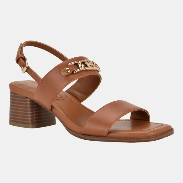 Tommy Hilfiger Women's Mhena Block Heel City Sandal - Cognac