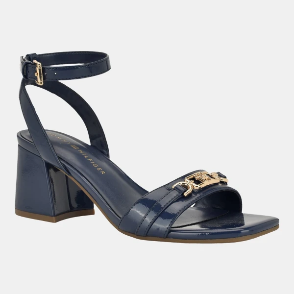 Tommy Hilfiger Women's Raneen Block Heel Dress Sandal - Dark Blue Patent