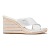 Michael Kors Women's Kenzie Slip-On Wedge Sandals - Silver Leather - Image 3