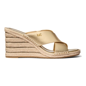 Michael Kors Women's Kenzie Slip-On Wedge Sandals - Pale Gold Leather - Image 3