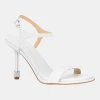 Michael Kors MICHAEL Women's Ivy High Buckle Dress Sandals - Optic White Leather