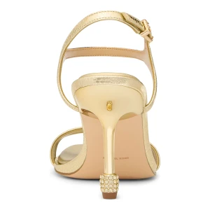Michael Kors Women's Ivy High Buckle Dress Sandals - Pale Gold Leather - Image 4