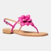 Michael Kors Women's Jacie Buckle Thong Flat Sandals - Raspberry Leather