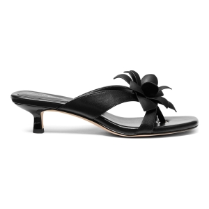 Michael Kors Women's Jacie Slip-On Kitten Heel Dress Sandals - Black Leather - Image 3