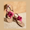 Michael Kors Women's Jacie Buckle Thong Flat Sandals - Raspberry Leather - Image 6
