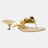 Michael Kors MICHAEL Women's Loretta Mid Slip-On Thong Dress Sandals - Pale Gold Sequins