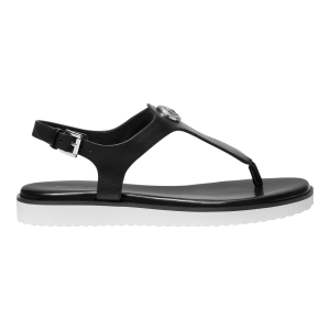 Michael Kors Women's Val Thong Round Toe Flat Sandals - Black Leather - Image 3