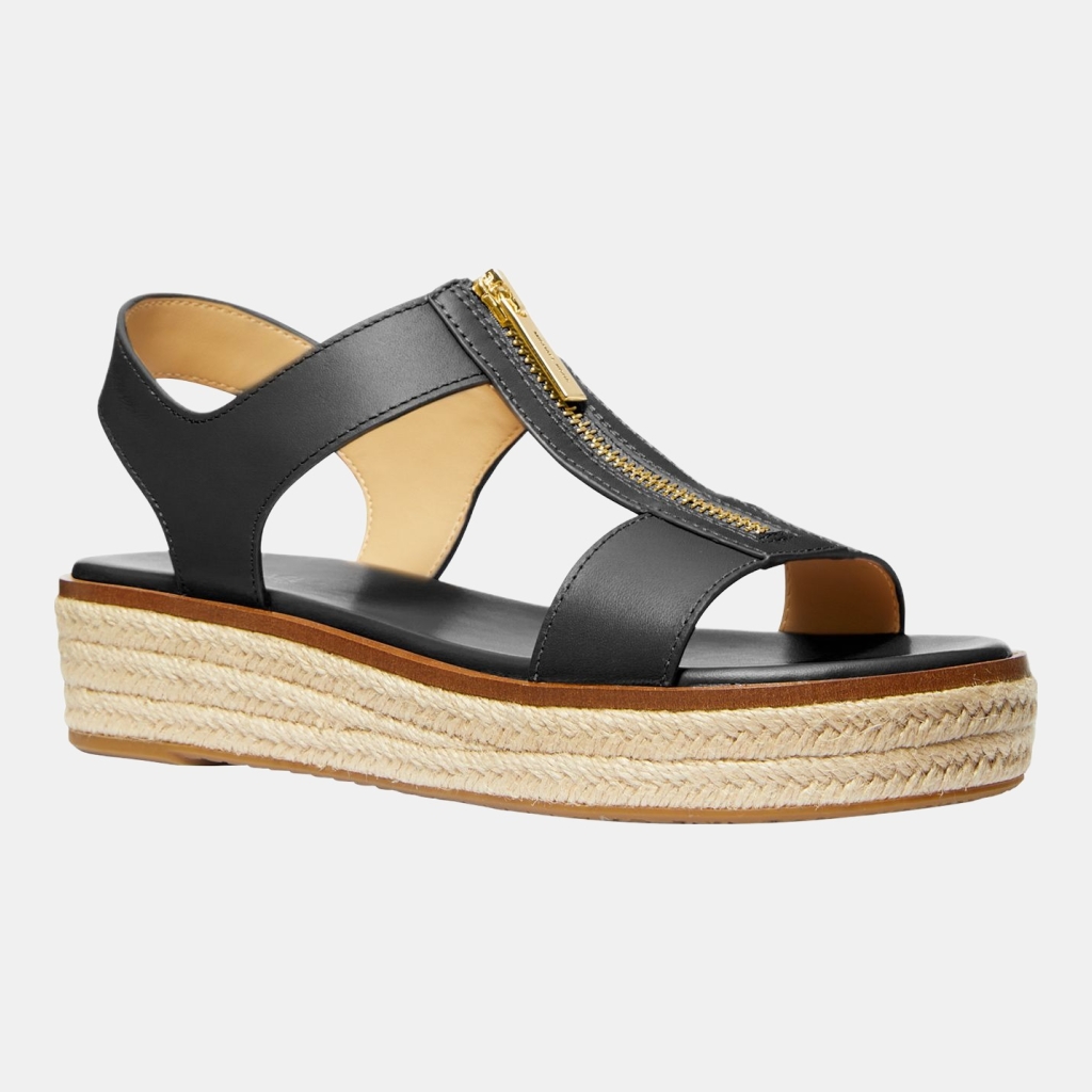 Michael Kors Women's Berkley Espadrille Platform Sandals - Black Leather