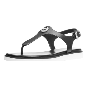 Michael Kors Women's Val Thong Round Toe Flat Sandals - Black Leather - Image 5