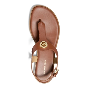 Michael Kors Women's Val Thong Round Toe Flat Sandals - Luggage Leather - Image 4
