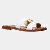 Michael Kors Women's Erin Flat Sandals - Optic White Leather