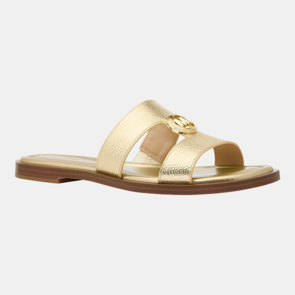Michael Kors Women's Erin Flat Sandals - Pale Gold Leather