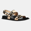 Michael Kors Women's Nia Footbed Flat Sandals - Black Smooth