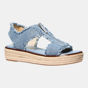 Michael Kors Women's Berkley Espadrille Platform Sandals - New Horizon Wash Denim