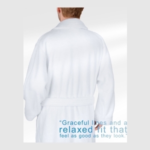 Unisex Luxury Hotel Spa Warm Shawl Collar Soft Plush Fleece Bath Robe - White - Image 7