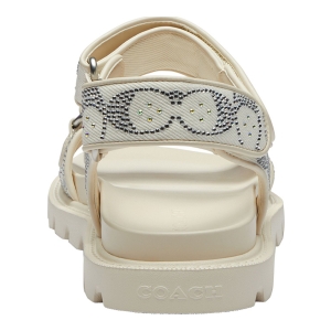 Coach Women's Brynn Round Toe Sandals - Chalk Denim Crystal Signature Jacquard - Image 4