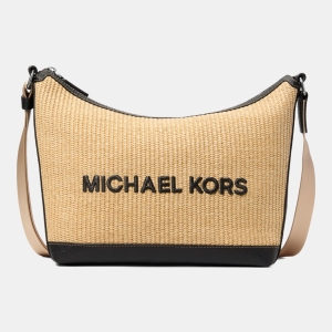Michael Kors Outlet Cooper Medium Crocheted Crescent Crossbody Bag
