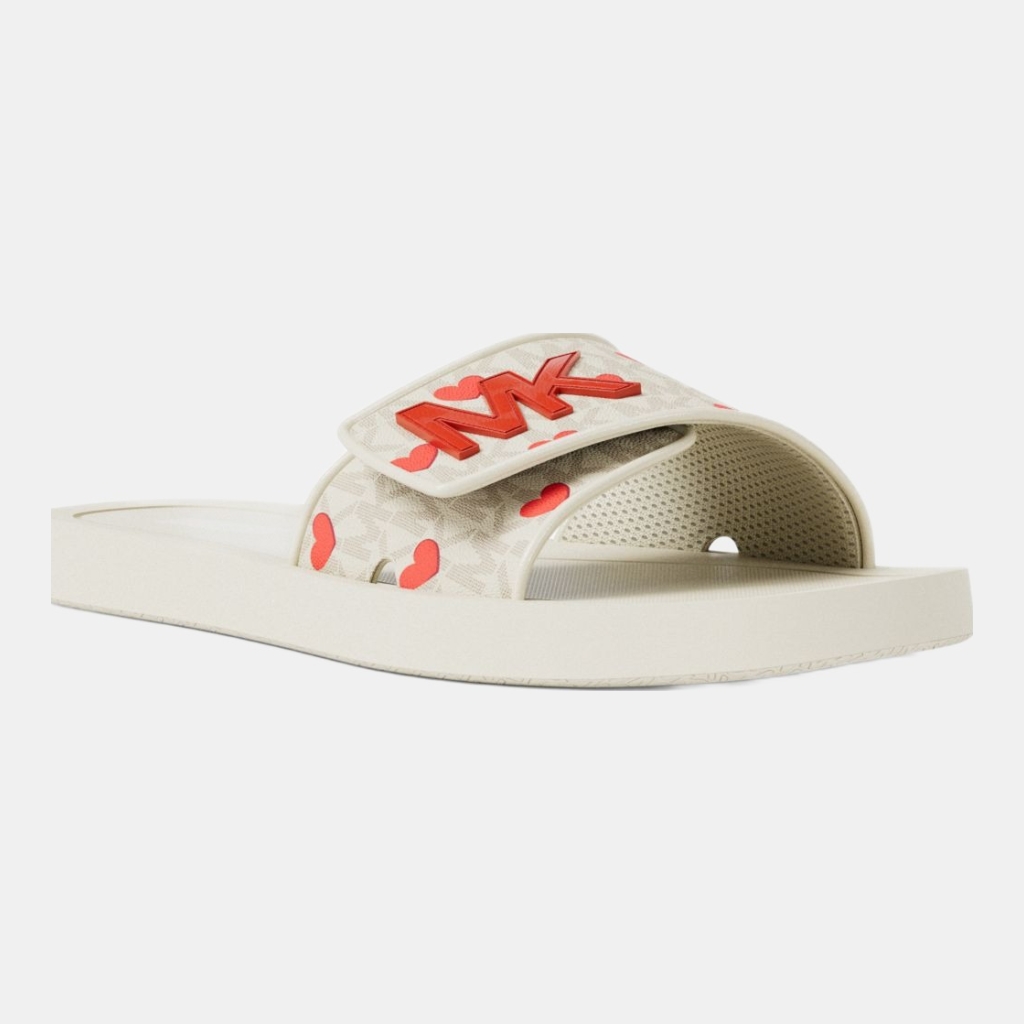 Michael Kors Outlet Palmer Printed Signature Logo Slide Sandal