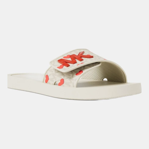 Michael Kors Outlet Palmer Printed Signature Logo Slide Sandal