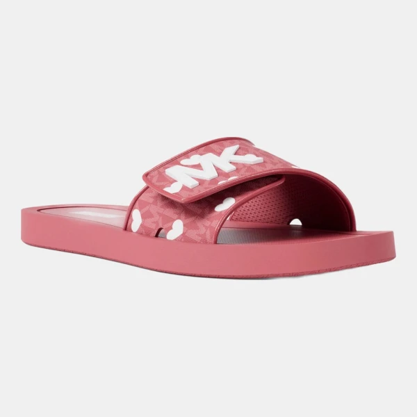 Michael Kors Outlet Palmer Printed Signature Logo Slide Sandal